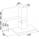 Fulgor FTHD 1200 TC X 120厘米 730m³/h 煙囪式抽油煙機